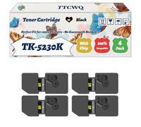 Compatible for Kyocera TK-5230K TK-5230C TK-5230M TK-5230Y Toner Cartridge Work for Kyocera EcoSys M5521cdn EcoSys M5521cdw EcoSys P5021cdn EcoSys Printers (4 Pack Black)