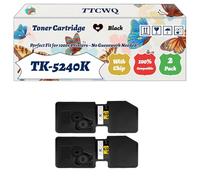 Compatible for Kyocera TK-5240K TK-5240C TK-5240M TK-5240Y Toner Cartridge Work for Kyocera EcoSys M5526cdn EcoSys M5526cdw EcoSys P5026cdn EcoSys Printers (2 Pack Black)