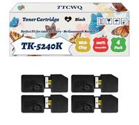 Compatible for Kyocera TK-5240K TK-5240C TK-5240M TK-5240Y Toner Cartridge Work for Kyocera EcoSys M5526cdn EcoSys M5526cdw EcoSys P5026cdn EcoSys Printers (4 Pack Black)