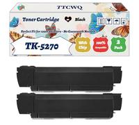Compatible for Kyocera TK-5270 Toner Cartridge Work for Kyocera ECOSYS M6230cidn M6630cidn P6230cdn Printers, with Chip, High Yield 8000 Pages, High-Definition Printing (2 Pack Black)