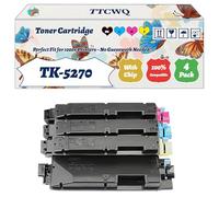 Compatible for Kyocera TK-5270 Toner Cartridge Work for Kyocera EcoSys M6630cidn M6230cidn P6230cdn Printers, with Chip, High Yield 9000 Pages, High-Definition Printing (4-Pack BK/C/M/Y)