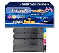 Compatible for Kyocera TK-5270 Toner Cartridges, Work for Kyocera ECOSYS M 6230 cidn M 6230 cidnt M 6630 cidn P 6230 Printers (4-Pack BK/C/M/Y)