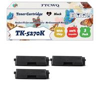 Compatible for Kyocera TK-5270K TK-5270C TK-5270M TK-5270Y Toner Cartridge Work for Kyocera EcoSys P6230cdn EcoSys M6630cidn EcoSys Printers (3 Pack Black)