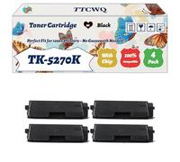 Compatible for Kyocera TK-5270K TK-5270C TK-5270M TK-5270Y Toner Cartridge Work for Kyocera EcoSys P6230cdn EcoSys M6630cidn EcoSys Printers (4 Pack Black)