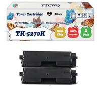 Compatible for Kyocera TK-5270K TK-5270C TK-5270M TK-5270Y Toner Cartridge Work for Kyocera EcoSys P6230cdn EcoSys M6630cidn EcoSys Printers (2 Pack Black)