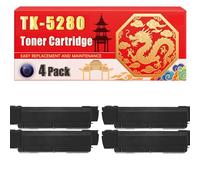 Compatible for Kyocera TK-5280 ECOSYS M6235cidn ECOSYS M6635cidn ECOSYS P6235cdn Toner Cartridge Printers, With Chip Large Capacity 13000 Pages (4 Pack Black)