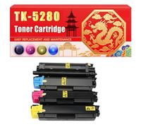 Compatible for Kyocera TK-5280 ECOSYS M6235cidn ECOSYS M6635cidn ECOSYS P6235cdn Toner Cartridge Printers, With Chip Large Capacity 13000 Pages (4-Pack BK/C/M/Y)