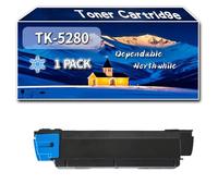 Compatible for Kyocera TK-5280 Toner Cartridge, Work for Kyocera ECOSYS M6235cidn ECOSYS M6635cidn ECOSYS P6235cdn Printers, Toner Cartridge TK-5280C TK-5280M TK-5280Y TK-5280K (1 Pack Cyan)
