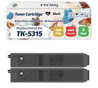 Compatible for Kyocera TK-5315 Toner Cartridge Work for Kyocera TASKalfa 408ci TASKalfa 508ci Printers, with Chip, High Yield 24000 Pages, High-Definition Printing (2 Pack Black)