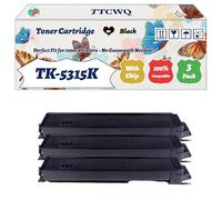Compatible for Kyocera TK-5315K TK-5315C TK-5315M TK-5315Y Toner Cartridge Work for Kyocera TASKalfa 408ci TASKalfa Printers (3 Pack Black)