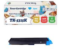 Compatible for Kyocera TK-5315K TK-5315C TK-5315M TK-5315Y Toner Cartridge Work for Kyocera TASKalfa 408ci TASKalfa Printers (1 Pack Cyan)