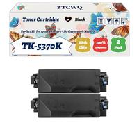 Compatible for Kyocera TK-5370K TK-5370C TK-5370M TK-5370Y Toner Cartridge Work for Kyocera EcoSys PA3500cx EcoSys MA3500cifx EcoSys Printers (2 Pack Black)