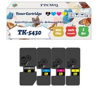 Compatible for Kyocera TK-5430 Toner Cartridge Work for Kyocera ECOSYS MA2100 ECOSYS PA2100 Printers, with Chip, High Yield 1250 Pages, High-Definition Printing (4-Pack BK/C/M/Y)