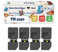 Compatible for Kyocera TK-5450 Toner Cartridges Work for Kyocera ECOSYS MA2600cfx MA2600cwfx PA2600cwx PA2600cx Printers, with Chip, High Yield 5100 Pages, High-Definition Printing (4 Pack Black)