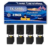 Compatible for Kyocera TK-5450 Toner Cartridges, Work for Kyocera Ecosys PA2600cx PA2600cwx MA2600cwx MA2600cwfx Printers, Toner Cartridges TK-5450K TK-5450C TK-5450M TK-5450Y (4 Pack Black)