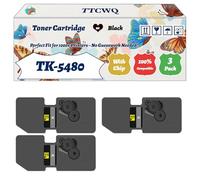 Compatible for Kyocera TK-5480 Toner Cartridge Work for Kyocera Ecosys PA2101cx PA2101cwx MA2101cfx MA2101cwfx Printers, with Chip, High Yield 1500 Pages, High-Definition Printing (3 Pack Black)