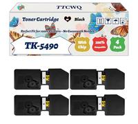 Compatible for Kyocera TK-5490 Toner Cartridge Work for Kyocera TK5490 TK-5490K 1T0C220NL1 TK-5490C 1T0C22CNL1 TK-5490M 1T0C22BNL1 TK-5490Y Printers (4 Pack Black)