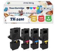 Compatible for Kyocera TK-5490 Toner Cartridge Work for Kyocera TK5490 TK-5490K 1T0C220NL1 TK-5490C 1T0C22CNL1 TK-5490M 1T0C22BNL1 TK-5490Y Printers (4-Pack BK/C/M/Y)