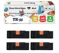 Compatible for Kyocera TK-55 Toner Cartridges Work for Kyocera FS-1920 FS-1920D FS-1920DN FS-1920N Printers, with Chip, High Yield 25000 Pages, High-Definition Printing (4 Pack Black)