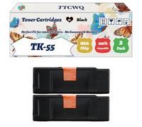 Compatible for Kyocera TK-55 Toner Cartridges Work for Kyocera FS-1920 FS-1920D FS-1920DN FS-1920N Printers, with Chip, High Yield 25000 Pages, High-Definition Printing (2-Pack Black)