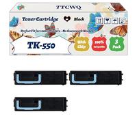 Compatible for Kyocera TK-550 Toner Cartridge Work for Kyocera FS-C5200DN Printers, with Chip, High Yield 8000 Pages, High-Definition Printing (3 Pack Black)