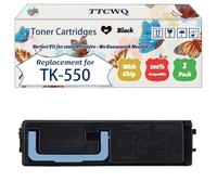 Compatible for Kyocera TK-550 Toner Cartridges Work for Kyocera FS-C 5200 DN Printers, with Chip, High Yield 7000 Pages, High-Definition Printing (1 Pack Black)