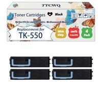 Compatible for Kyocera TK-550 Toner Cartridges Work for Kyocera FS-C 5200 DN Printers, with Chip, High Yield 7000 Pages, High-Definition Printing (4 Pack Black)