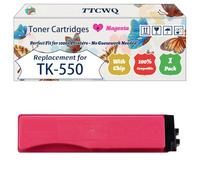 Compatible for Kyocera TK-550 Toner Cartridges Work for Kyocera FS-C 5200 DN Printers, with Chip, High Yield 7000 Pages, High-Definition Printing (1 Pack Magenta)