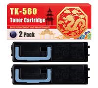 Compatible for Kyocera TK-560 ECOSYS P6030cdn FS-C5300DN FS-C5350 Toner Cartridge Printers, With Chip Large Capacity 12000 Pages (2 Pack Black)