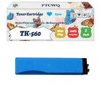 Compatible for Kyocera TK-560 Toner Cartridge Work for Kyocera ECOSYS P6030cdn FS-C5300DN FS-C5350 Printers, with Chip, High Yield 12000 Pages, High-Definition Printing (1 Pack Cyan)
