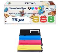 Compatible for Kyocera TK-560 Toner Cartridges Work for Kyocera FS-C5300DN FS-C5350DN Printers, with Chip, High Yield 22000 Pages, High-Definition Printing (4-Pack BK/C/M/Y)