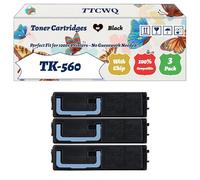 Compatible for Kyocera TK-560 Toner Cartridges Work for Kyocera FS-C5300DN FS-C5350DN Printers, with Chip, High Yield 22000 Pages, High-Definition Printing (3 Pack Black)