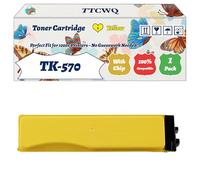 Compatible for Kyocera TK-570 Toner Cartridge Work for Kyocera FS-C5400DN Printers, with Chip, High Yield 26000 Pages, High-Definition Printing (1 Pack Yellow)