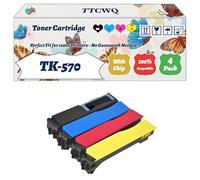 Compatible for Kyocera TK-570 Toner Cartridge Work for Kyocera FS-C5400DN Printers, with Chip, High Yield 26000 Pages, High-Definition Printing (4-Pack BK/C/M/Y)