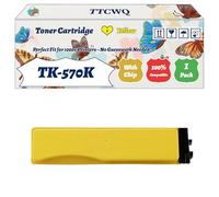 Compatible for Kyocera TK-570K TK-570C TK-570M TK-570Y Toner Cartridge Work for Kyocera FS-C5400DN Printers, with Chip, High Yield 26000 Pages, High-Definition Printing (1 Pack Yellow)