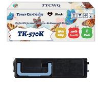 Compatible for Kyocera TK-570K TK-570C TK-570M TK-570Y Toner Cartridge Work for Kyocera FS-C5400DN Printers, with Chip, High Yield 26000 Pages, High-Definition Printing (1 Pack Black)