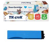 Compatible for Kyocera TK-570K TK-570C TK-570M TK-570Y Toner Cartridge Work for Kyocera FS-C5400DN Printers, with Chip, High Yield 26000 Pages, High-Definition Printing (1 Pack Cyan)