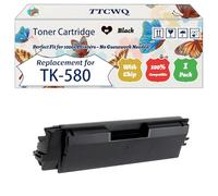 Compatible for Kyocera TK-580 Toner Cartridge Work for Kyocera ECOSYS P6021cdn FS-C5150DN Printers, with Chip, High Yield 3500 Pages, High-Definition Printing (1 Pack Black)