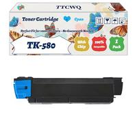 Compatible for Kyocera TK-580 Toner Cartridge Work for Kyocera FS-C5150DN EcoSys P6021 P6021cdn Printers, with Chip, High Yield 4500 Pages, High-Definition Printing (1 Pack Cyan)