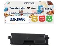Compatible for Kyocera TK-580K TK-580C TK-580M TK-580Y Toner Cartridge Work for Kyocera FS-C5150DN EcoSys P6021 EcoSys Printers (1 Pack Black)