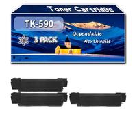 Compatible for Kyocera TK-590 Toner Cartridge, Work for Kyocera ECOSYS M6026cdn M6526 FS-C2026MF FS-C2126MFP FS-C2526MFP FS-C2626MFP Printers (3 Pack Black)