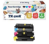 Compatible for Kyocera TK-590K TK-590C TK-590M TK-590Y Toner Cartridge Work for Kyocera FS-C2026MFP FS-C2026MFP Plus FS-C2126MFP FS-C2126MFP Plus Printers (4-Pack BK/C/M/Y)