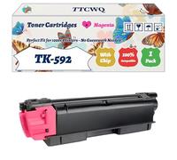 Compatible for Kyocera TK-592 Toner Cartridges Work for Kyocera FS-C2026MFP FS-C2126MFP FS-C2126MFP+ Printers, with Chip, High Yield 8000 Pages, High-Definition Printing (1 Pack Magenta)