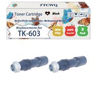 Compatible for Kyocera TK-603 Toner Cartridge Work for Kyocera KM-4530 KM-5530 KM-6330 KM-7530 Printers, with Chip, High Yield 36000 Pages, High-Definition Printing (2-Pack Black)