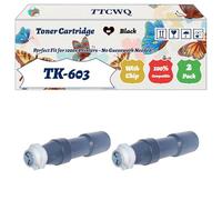 Compatible for Kyocera TK-603 Toner Cartridge Work for Kyocera KM-4530 KM-5530 KM-6330 KM-7530 Printers, with Chip, High Yield 40000 Pages, High-Definition Printing (2-Pack Black)