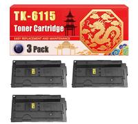 Compatible for Kyocera TK-6115 ECOSYS M4125idn ECOSYS M4132idn Toner Cartridge Printers, With Chip Large Capacity 15000 Pages (3 Pack Black)