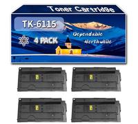Compatible for Kyocera TK-6115 Toner Cartridge, Work for Kyocera ECOSYS M4125idn ECOSYS M4132idn Printers, Toner Cartridge (4 Pack Black)