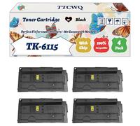 Compatible for Kyocera TK-6115 Toner Cartridge Work for Kyocera ECOSYS M4125idn ECOSYS M4132idn Printers, with Chip, High Yield 15000 Pages, High-Definition Printing (4 Pack Black)