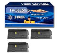 Compatible for Kyocera TK-6115 Toner Cartridge, Work for Kyocera ECOSYS M4125idn ECOSYS M4132idn Printers, Toner Cartridge (3 Pack Black)