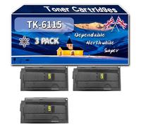 Compatible for Kyocera TK-6115 Toner Cartridges, Work for Kyocera ECOSYS M 4100 Series M 4125 idn M 4125 idn Plus M 4125 idt M 4132 idn M 4132 idn Plus M 4132 Printers (3 Pack Black)